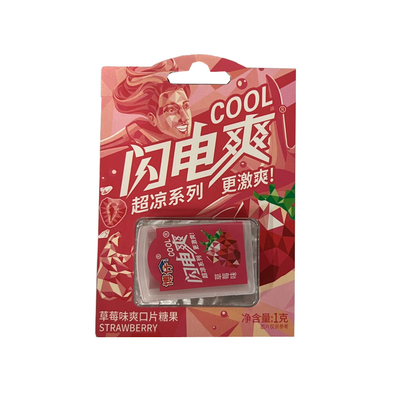 Пластинки мятные Lightning Cool Клубника 10г