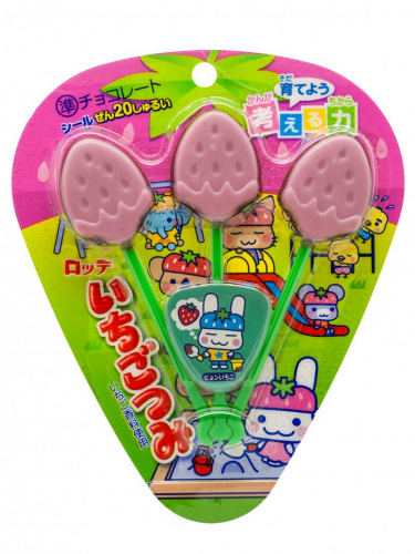 Шоколад Ichigo Tsumi клубничный на палочке, Lotte, 11г ЯПОНИЯ