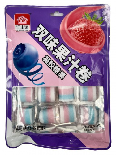 КОНФЕТЫ HUIFENGYUAN СО ВКУСОМ КЛУБНИКИ И ЧЕРНИКИ 82г фото 2