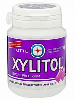 Резинка жевательная Xylitol Blueberry Mint "Голубика и мята", Thai Lotte 52.2г, пл/бан ТАИЛАНД