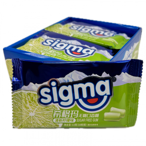 Жевательная резинка без сахара SIGMA со вкусом лайма 13г