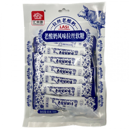 Конфеты HUIFENGYUAN соломка со вкусом йогурта 80г