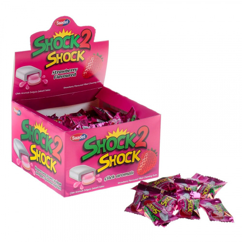 Жевательная резинка Saadet Shock2Shock клубника 4г