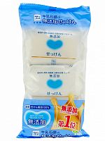 Мыло туалетное COW BRAND "Mutenka" гипоаллергенное (3шт х100г), 300г ЯПОНИЯ