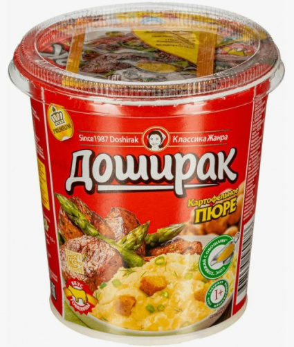 Картофельное пюре Доширак Премиум со вкусом говядины, 52г