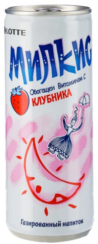 Напиток безалк. газ. Milkis Strawberry 250мл КОРЕЯ