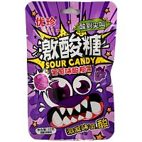 Карамель Hong Tai Kee кислая с шипучкой со вкусом винограда 22г