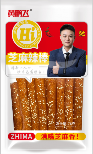Закуска (снеки) сой-стрипсы со вкусом пряностей и кунжута Нuang Peng Fei 76г