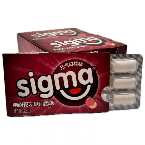 Жевательная резинка без сахара SIGMA со вкусом персика 12,5г
